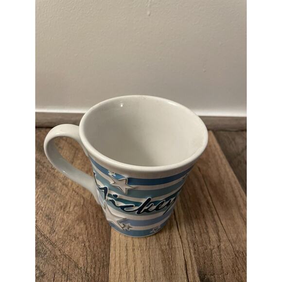 Vintage Mickey Mouse Large Mug Disney Store Raised 3-D Mug White&Blue Stars - Picture 6 of 7
